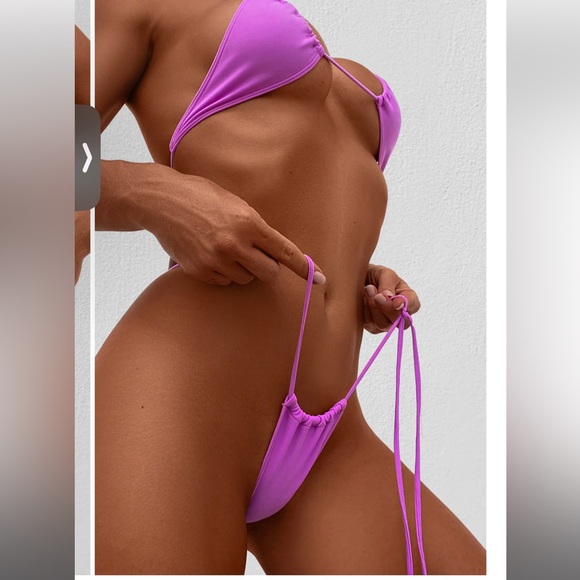 Minimale Animale SANCTUARY TASSEL THONG BIKINI BOTTOM in PARAISO VIOLET - Picture 10 of 12